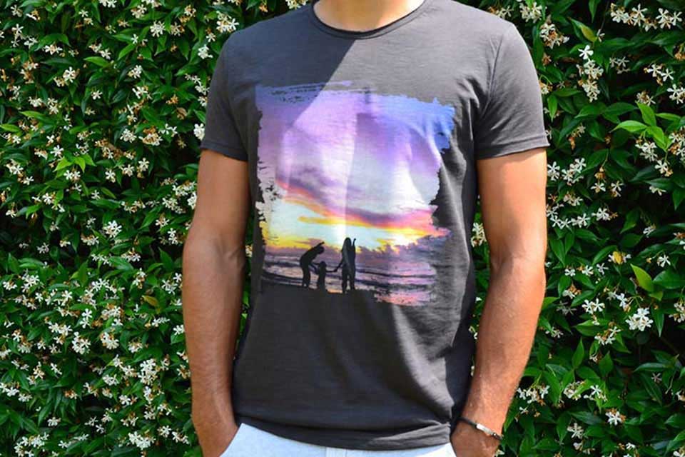 T-Shirt Fashion Unisex Maglia per uomo in cotone fiammato